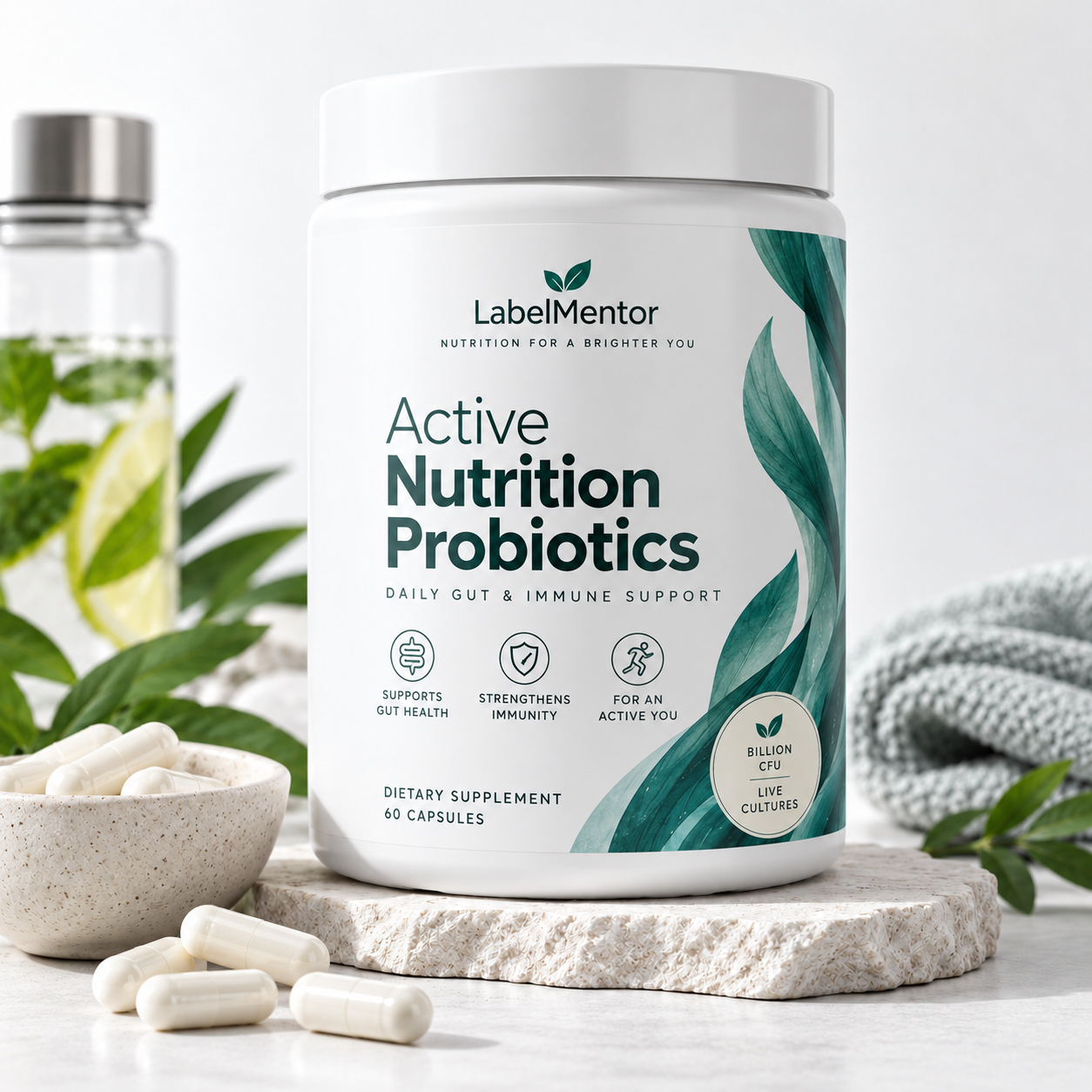 Probiotika-Konzept für aktive Ernährung